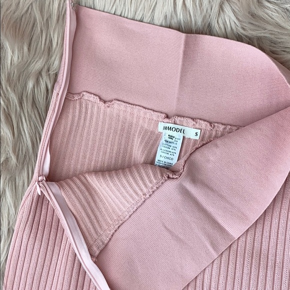 Co-ord set pink rose rib crop top & long shorts brand NWT ribbed stretch pink - Picture 9 of 12